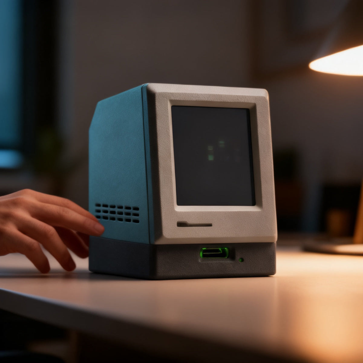 Detail view of Desk Terminal in use