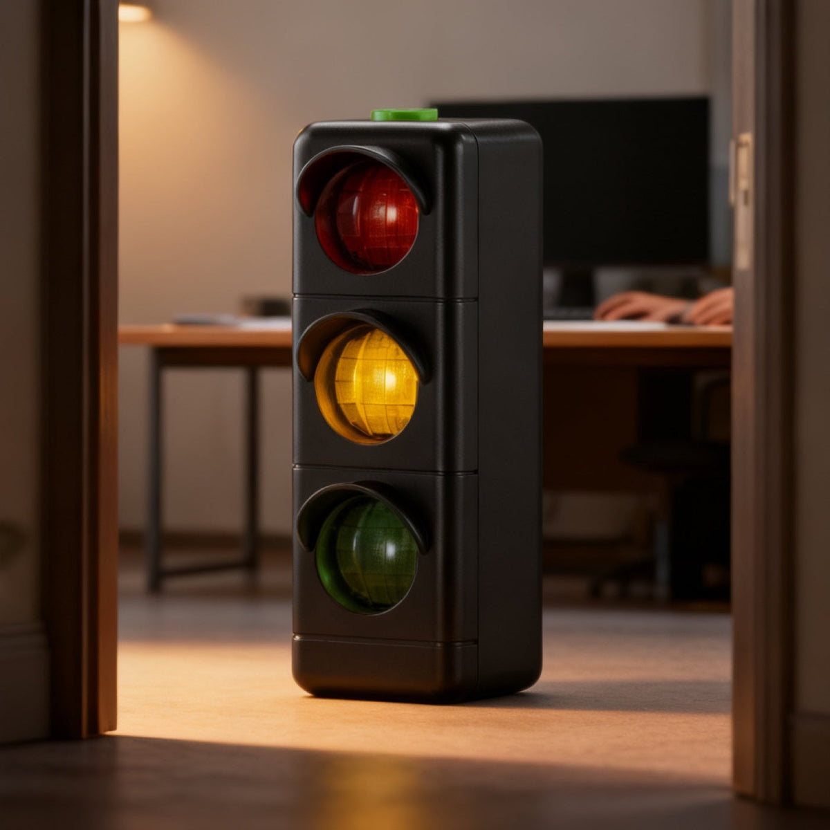 Detail view of Status Light in use