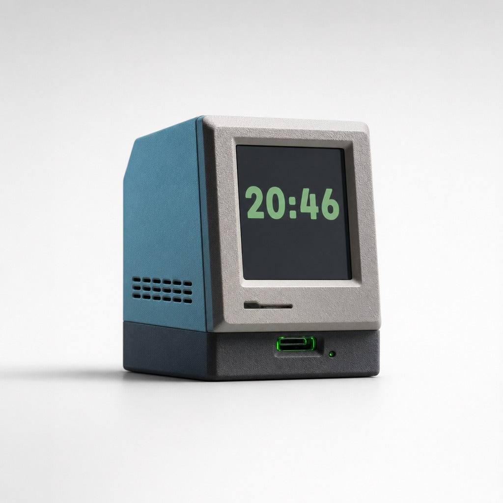 Desk Terminal on a light grey studio background